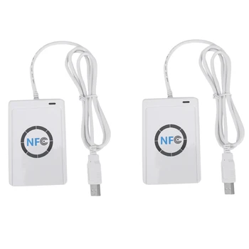 2X USB NFC Card Reader, Writer ACR122U-A9 Китай Безконтактен RFID-четец на карти Windows Безжичен NFC-четец