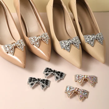 1БР Блестящи Кристални бижута за обувки с лък, дамски Обувки на висок ток с кристали, Очарователен Обувки с катарама, Сватбени Аксесоари за обувки на Булката