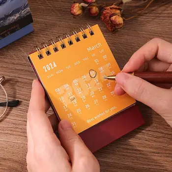 Малък настолен календар в теми природа в 2024 година Мини Месечен настолен календар за планиране и организация на дома или офиса