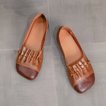 Дамски обувки На равна подметка, Модни Елегантна Лека Дамски обувки, Универсална Градинска Мека обувки На равна подметка, Дамски обувки Големи размери 2023