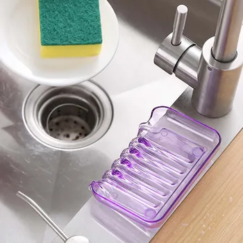 Водопадная препарат за съдове Пластмасови Аксесоари за баня Смукателна устойчива на плъзгане Кухненска Гъба за душ Притежателя на сапун Преносими сапун ястия за съхранение