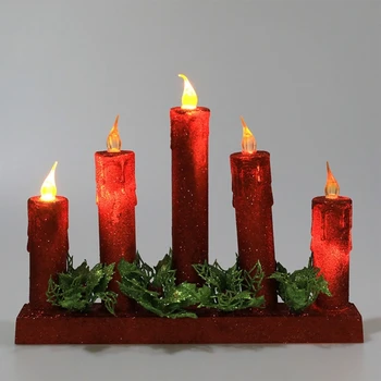 Коледна електрическа свещ, светещи led лека нощ, аксесоари за украса на масата за хранене в ресторанта, доставка украса за масата за хранене