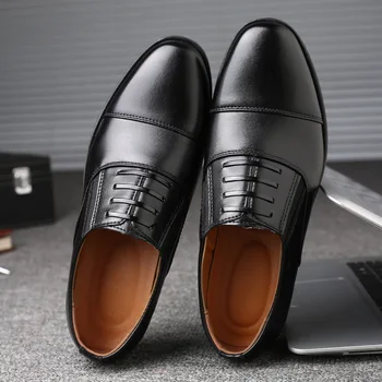 Модел обувки за мъже; Модерен бизнес обувки-oxfords с остри пръсти; Ежедневни обувки без стягане; Лоферы Zapatos Hombre; Мъжки обувки за сватба;