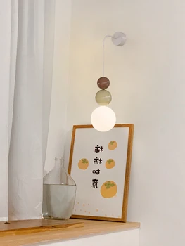 Стенен лампа за спални Модерен минималистичен Пиколо, лампа за преминаване на Нощна лампа в кремовом стил Нередовни Скважинные лампи