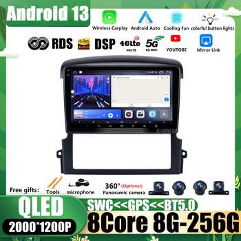 Android 13 Автомобилен Мултимедиен Авто Радио Стерео За Kia Sorento BL 2002-2011 Плейър GPS Навигация Главното Устройство Авторадио Аудио Авто