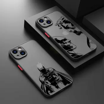 Батман-Супермен-Стилен Прозрачен Матиран Калъф За Телефон iPhone 15 11 14 13 12 Pro Max Mini X XR Xs 8 6 7 Plus Силиконов Калъф