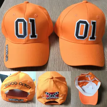 General Lee 01 Бродирани памучни шапки Cosplay Оранжеви шапки Good OL' Boy Dukes Регулируеми слънчеви шапки Подарък за рожден ден
