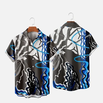 Мъжки хавайска тениска за жени с 3D-принтом Y2K Hombre, с модерна риза, ежедневни плажни дрехи големи размери 3