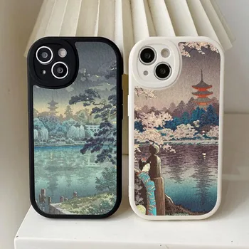 Художествени Калъф За Телефон и интериор В Японски стил От Твърда Кожа За iPhone 14 13 12 Mini 11 14 Pro Max Xs X Xr 7 8 Plus Fundas