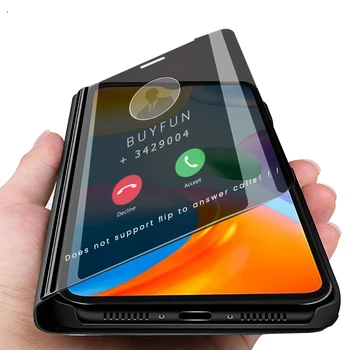 Смарт-Огледалото Sleep Magnetic Flip Калъф-Поставка За Xiaomi Redmi 10В Калъф Redmi10 C 10 C10 10 C Скоба Защитната Обвивка Fundas