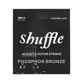 Струни за акустична китара Разбъркване SK11 със сърцевина от въглеродна стомана, ликвидация от люминофорной бронз, антикоррозийное покритие, Китарните струни, аксесоари за китара