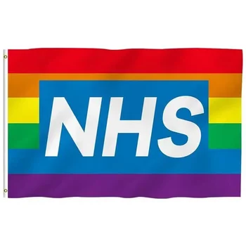 Гордостта на NHS Дъгата Флаг на Гордостта от Националната здравна служба на Външния декор 90x150 см Полиестер