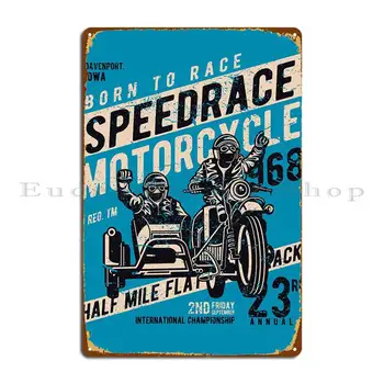 Мотоциклет с метална табелка на странично кола, Плакат с индивидуална кинопечатью, Персонални плакат, Лидице табела, плакат
