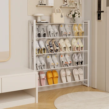 Стъкло Рафтове, шкаф за Обувки Прост Японски Минималистичен Рафтове за съхранение Бели обувки Модерни Мебели Zapatero Sapateira HD50XG