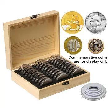 Предпазна кутия за съхранение на монети Прозрачен прахоустойчив кутия за съхранение на колекции монети с предпазно уплътнение За съхранение на ценни монети