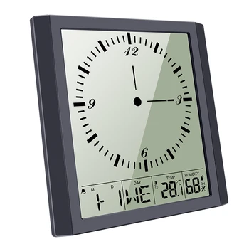 TS8675 Голям LCD дисплей, модерни прости Електронни часовници с квадратна игла, домашен Дигитален термометър, влагомер, Аларма, украса