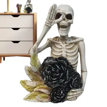Декорации от смола, черепа зомбита, мъж и жена, Скелет, двойка, Настолни украса за Хелоуин