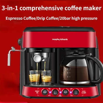 Кафемашина Espresso Drip 2-в-1, Напълно полуавтоматична, Малък офис, Вспениватель мляко за домашна употреба кафемашина с кофемолкой الة قهوة