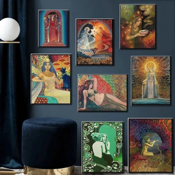 Языческая митология, Кошмарен Цигански Богиня, плакат, картина върху платно в скандинавски стил, Модулни стенни художествени картини, Декорация на дома, хол