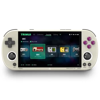 Преносима игрова конзола TRIMUI Smart Pro с отворен код, ретро аркадна игра, игрална конзола HD с 4,96-инчов IPS-screen tv, система Linux (сив)