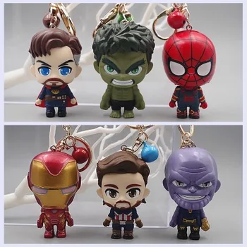 Marvel Капитан Америка, Железният Човек, Хълк, Спайдърмен, PVC Ключодържател, Необикновена играчка