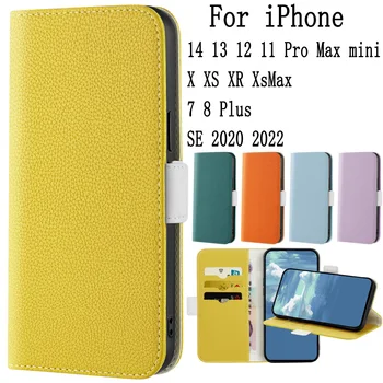 Калъфи за мобилни Телефони Sunjolly Калъфи за iPhone 14 13 12 11 Pro Max mini X XR XS 7 8 Plus SE 2022 Case Cover корпуса Flip Wallet