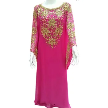Розова рокля Дубай, Мароко, рокля Абайя, дълга рокля, европейски и американски моден тренд