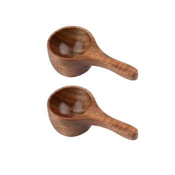 Дървена лъжица от 2 елемента, мини-отпи глътка кафе, дървена лъжичка за сладолед, кухненски мерителна лъжичка