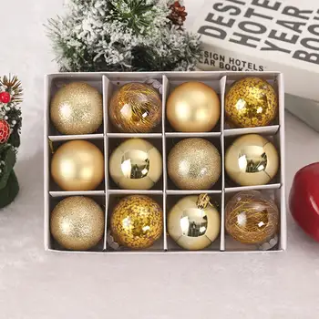12шт Атрактивен дизайн дантела в 7 стилове Коледна елха висящи топки за окачване за партита, коледни украшения висящи украшения
