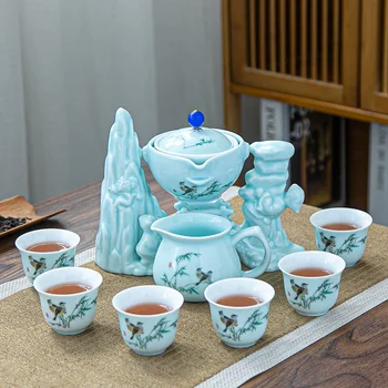 Китайски чай кунг-фу чай автоматично чай от костен Порцелан чайник и чаена чаша творчески чай зелен чай вечеря за 6-ма души