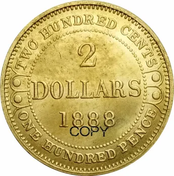 Канадската провинция Нюфаундленд 1888 две Златни монети-копие от месинг Виктория 2 долара