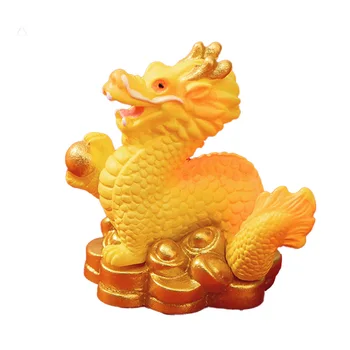 Коледен подарък Статуетка Миниатюрен Златен Дракон Микро Пейзаж Декор за украса на дома колекции от детски Играчки, Подаръци