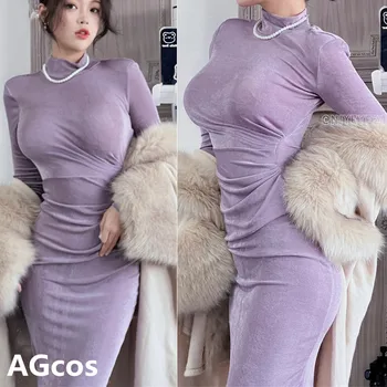 AGCOS Оригинален дизайн, винтажное рокля с мирис на бедрата, костюм за cosplay, Женски рокли за бельо, секси cosplay