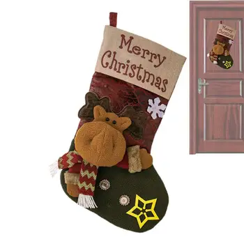 Коледни Чорапи Снежен човек Екстри Чанти, Пухкава Празнични Чорапи 18 инча За Стени, Врати, Стълби от Дърво Камината Прозорец