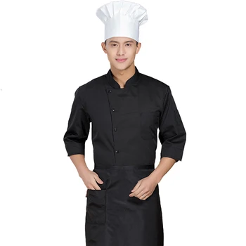 Риза готвач на хотела, яке за приготвяне на храна в кухнята на западен ресторант, униформи готвач с дълъг ръкав, работно облекло за сервитьори фурна, кафе