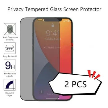 2 елемента anti-spyware Закалено Стъкло За iPhone14 Pro Max 11 Pro 12 13 Мини-Протектор на Екрана За iPhone 7 8 14 Plus X XR XS Max Glass