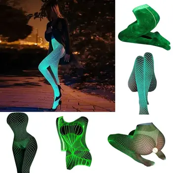 Мода За повечето жени и момичета Супер Еластично бельо в рибарска мрежа, чорапи, чорапогащи, светещи чорапи в рибарска мрежа, секси отворени