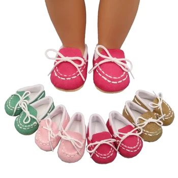 7-сантиметър мини-стоп-моушън обувки са подходящи за 43-инчов аксесоари за бебета кукли и ежедневни обувки за американските кукли на равна подметка розово, Розово, хакове