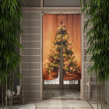 Коледно Дърво Вратата Завеса С Трапезария И Кухненска Врата Завесата На Дядо Коледа Преградни Завеси Драпируют Вход, Висящи Наполовина Завеси