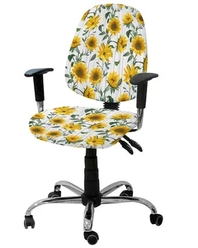 Текстура Семки, текстурата на дървото, Ретро Еластичен калъф за компютърно столове, Подвижна чанта за офис стол, Разрязващи седалките