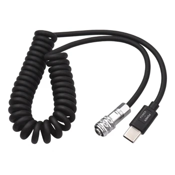 Подмяна на захранващия Кабел Andoer USB-C USB-C, За Джобна Филм Blackmagic BMPCC 4K/6K На Пружинен Кабел USB Type-C