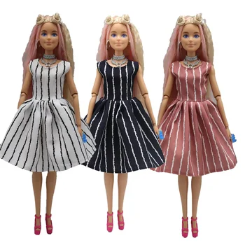 Принцеса рокля на райе за кукли Барби Облекло за кукли Барби дрехи 11,5 