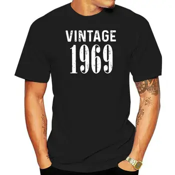 Мъжка тениска За Честването на 50-Годишнината Идея за Подарък С Къс Ръкав Реколта Тениски 1969 г., С Кръгло деколте Дрехи от 100% Памук Нова Тениска 4X 5X