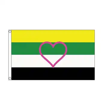 Сколиосексуальный флаг 5x3 фута за външно декор с проушинами Гордостта на ЛГБТ За украса 90x150 см Полиестер
