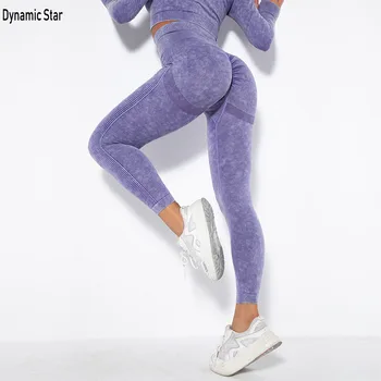 Дамски чорапогащи за тренировки във фитнеса, безшевни гамаши с ефект повдигащ, панталони за йога с висока талия, дамски спортни гамаши за фитнес, тичане, стягане на задните части.