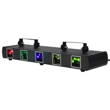 Лазерна лампа RGBYC мощност 30 W с пет дупки за осветление, сценични ефекти, 11-канален DMX управление на звука за DJ Party Club Show