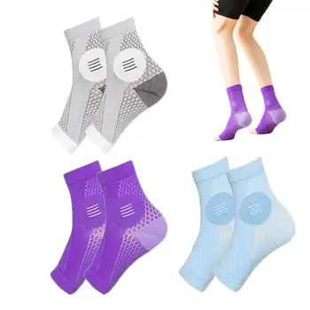 Компресия чорапи от невропатия, 3 чифта компрессионных чорапи без пръсти, мъжки дишащи успокояващ спортни чорапи, Тънки чорапи за бягане