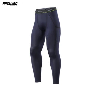 Мъжки спортни панталони ARSUXEO, дишащи компресия чорапи за джогинг, высокоэластичные панталони за тренировки във фитнеса, бързо съхнещи