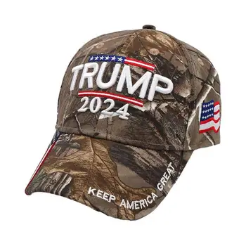 3 Цвята Нова бейзболна шапка 2024 с Флага на САЩ, бейзболни Шапки, Запазването на Америка Отлична Закопчалка на Гърба, Президентската Шапка, 3D Шапка С Бродерия