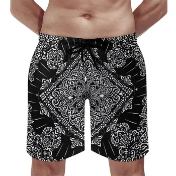 Летни мъжки спортни къси панталони, изработени по поръчка за почивка на Хавай, Полинезийская плажно облекло с завязками, бански костюми за партита, велосипедни шорти